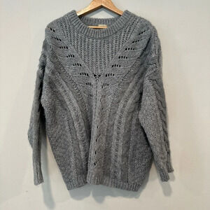 Urban Outfitters Ecote Gray Cable Knit Oversized Sweater Size Small 1325